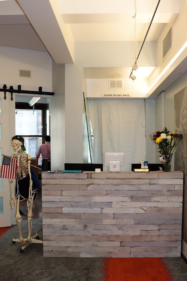 The reception desk at Anderson Peak Performance